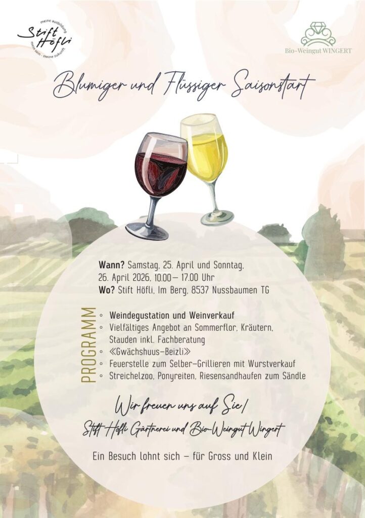 Weindegustation an der Frühlingseröffnung Stift Höfli